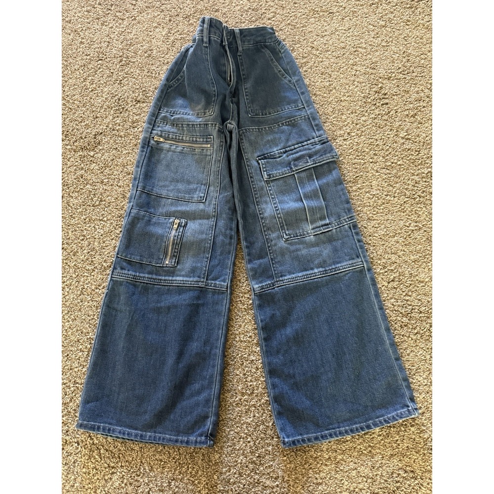 Youth Tractr‎ Wide Legged Cargo Pants with Zipper Pocket Girls Size 8 NWOT